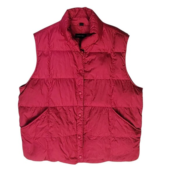 Lands' End Goosedown Feathers Insulated Puffer Vest Cranberry Plus Size 18-20 - Picture 1 of 10